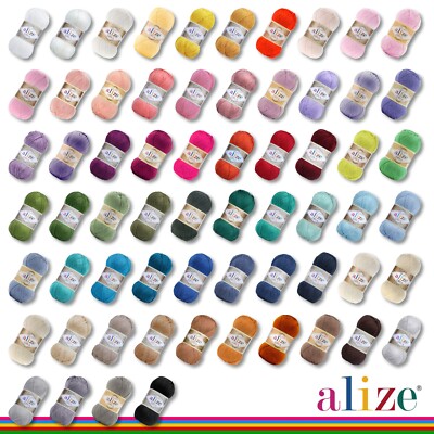 Alize 100 g Diva Wolle Garn Silk-Effekt Weich Häkeln Stricken 64 Farben