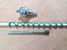 SI - DRUM MAJOR'S MACE/STAVE WHITE with GREEN SILK CORD