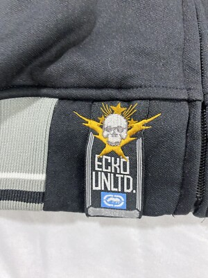 ECKO UNLTD Vintage Y2K Jacket Grunge Embroidered Skull Revolution