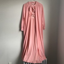 Vintage Chevette Nightgown Set 2 Pc Robe Gown Retro Pink Womens Small Medium GUC