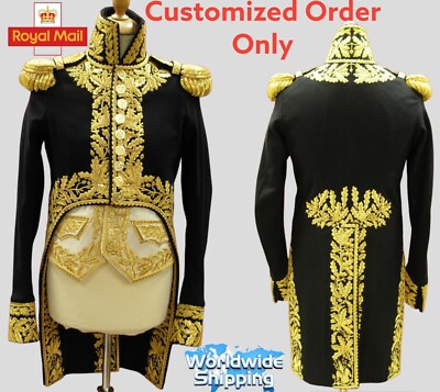 Empire maßgeschneidert bestickt Marschall volles Kleid Turnbacks auf 2 Seiten.
