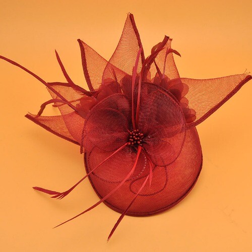 2023 Vintage Feather Bridal Evening Gown Tiara Party Hair Gauze Top Hat