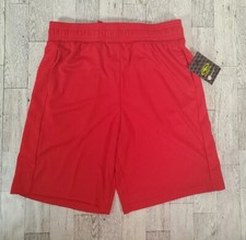 Athletic Works Shorts YOUTH L XL Husky Red Mesh Pockets Drawstring NEW