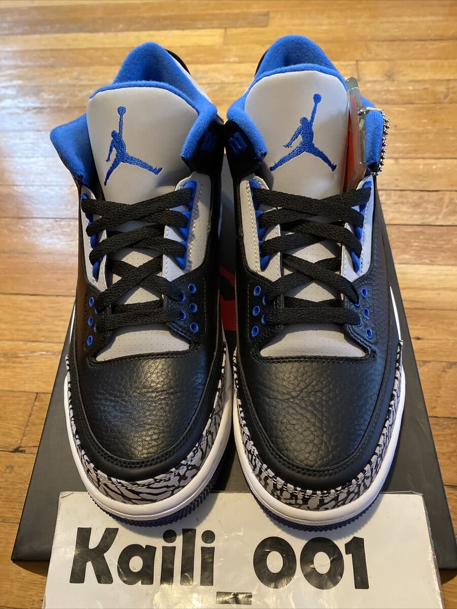 Nike Air Jordan 3 Retro Black Sport Blue 136064-007 Cement Nike Air Jordan 3 Retro Black Sport Blue 136064-007 Cement
