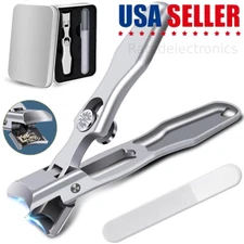 New Ultra Sharp Big Nail Clippers Steel Wide Jaw Opening Anti Splash Portable US