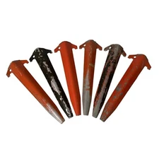 Vintage US Military Aluminum 9" Tent Stakes Lot of 6 Field Pup Tent Hardware