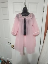 Gossard Artemis Vintage Pink Robe Nightgown Size Medium