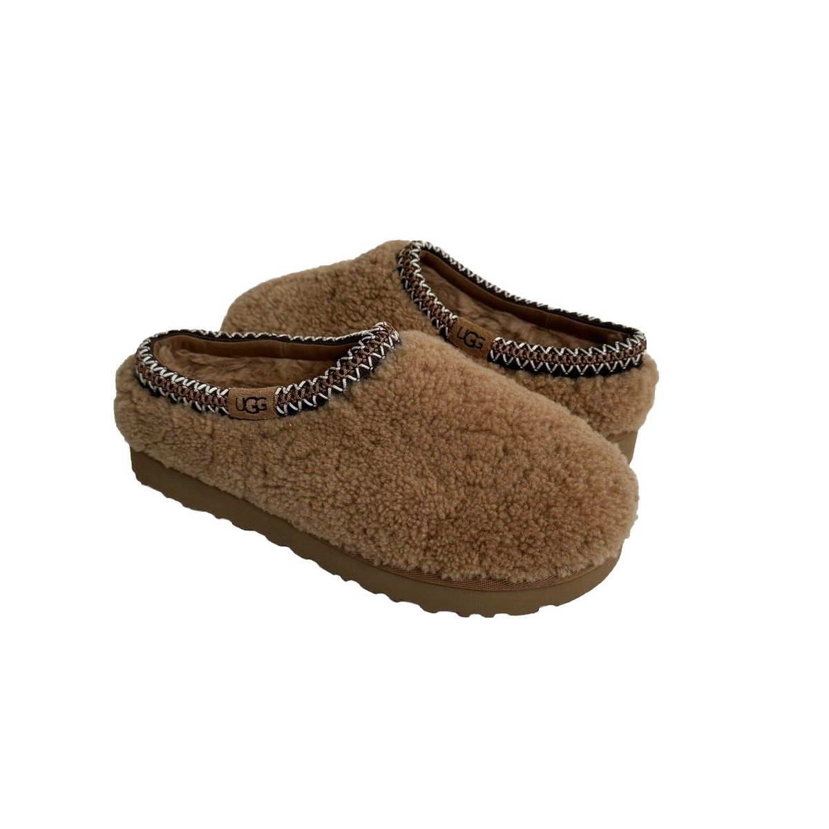 UGG WOMEN TASMAN MAXI CURLY CHESTNUT PLATFORM SLIPPERS SHOES US