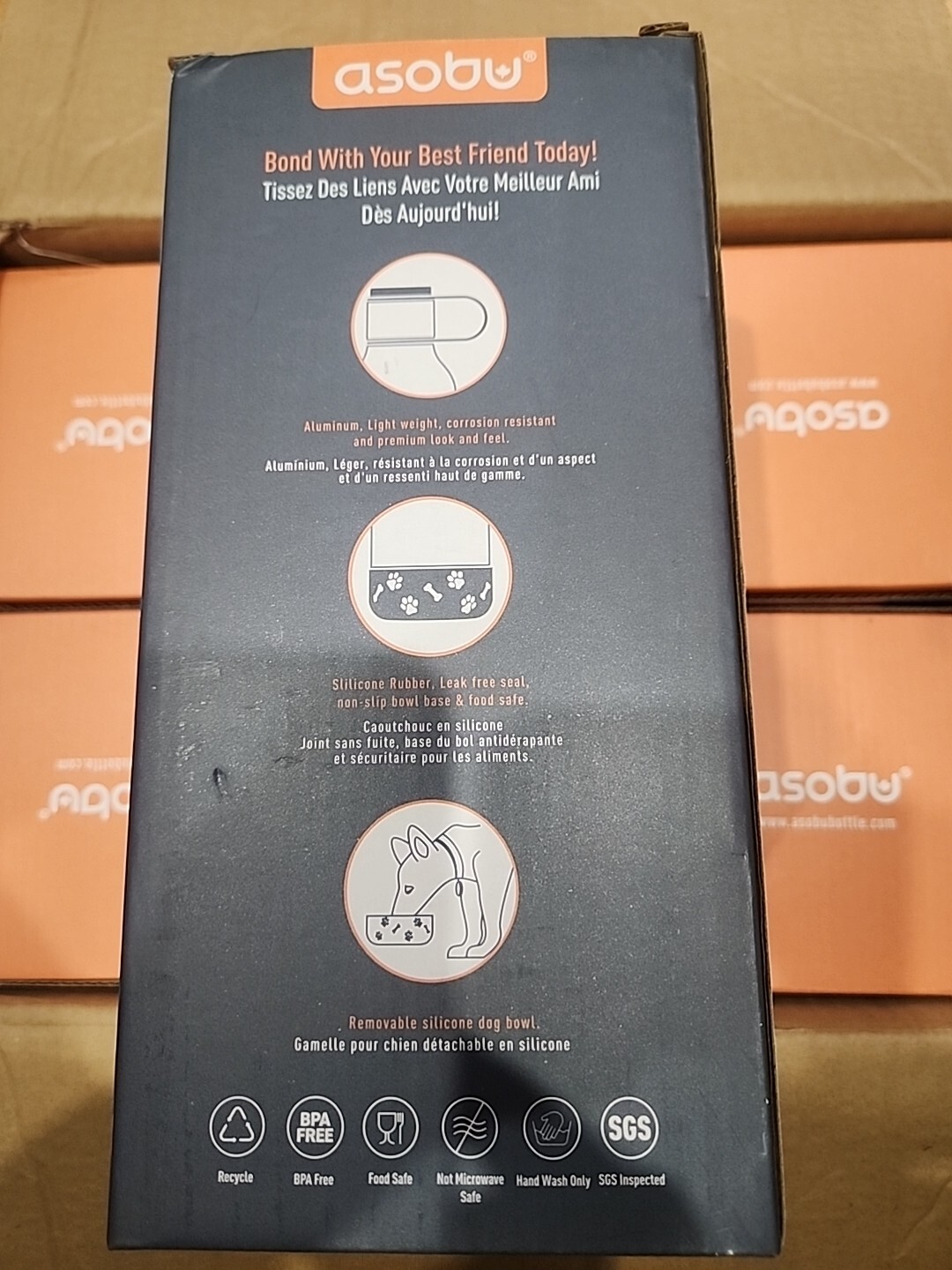 Asobu Tritan Water Bottle With Dog/Cat Bowl 50 Oz/1,5L Brand NEW! 6 available. 