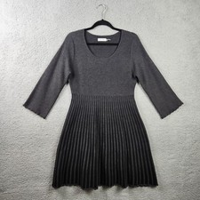 CALVIN KLEIN Women's Knit A-Line Dress, Size L in Gray