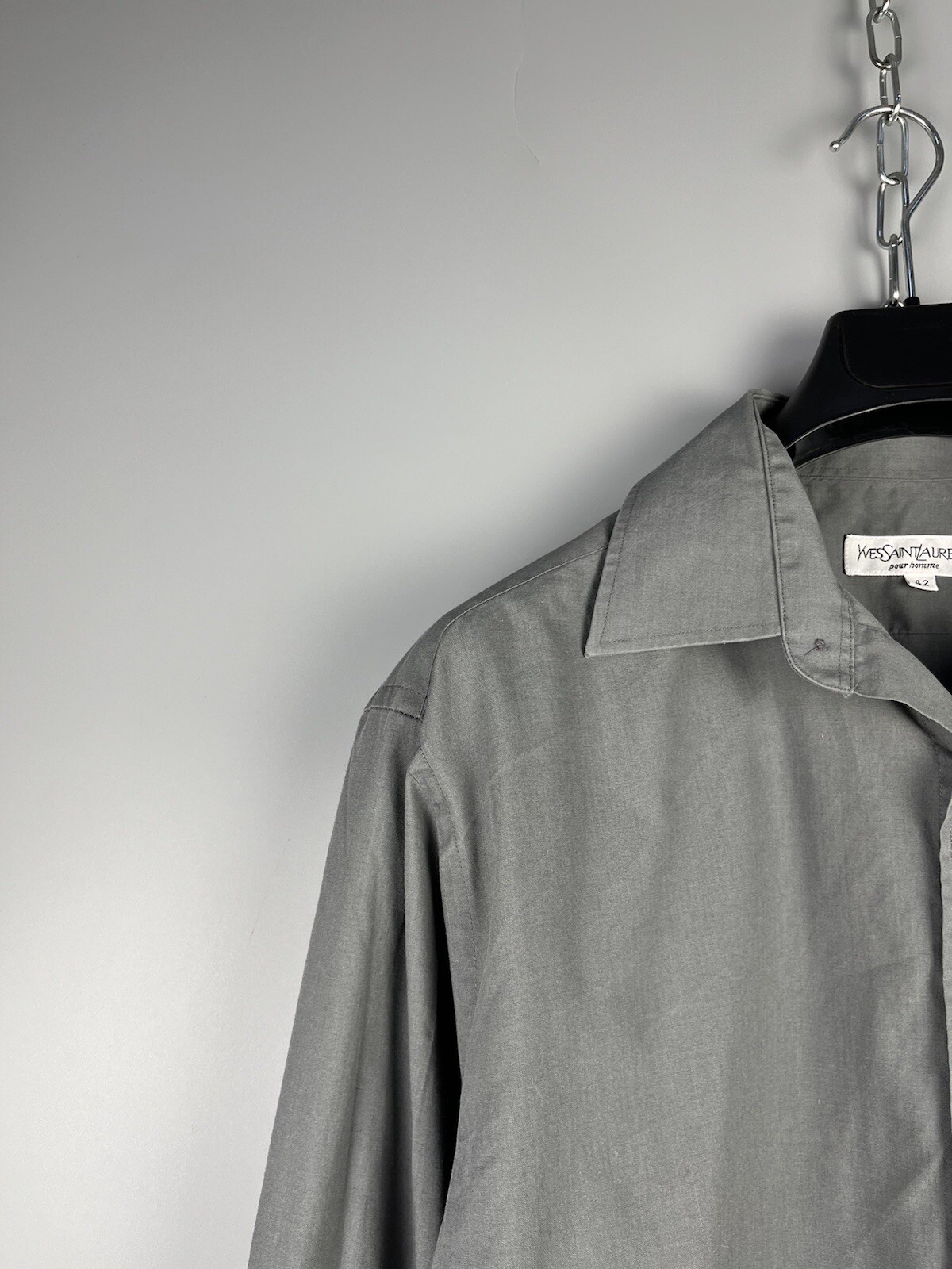 Camicia casual vintage Yves Saint Laurent uomo cotone lusso con bottoni taglia L