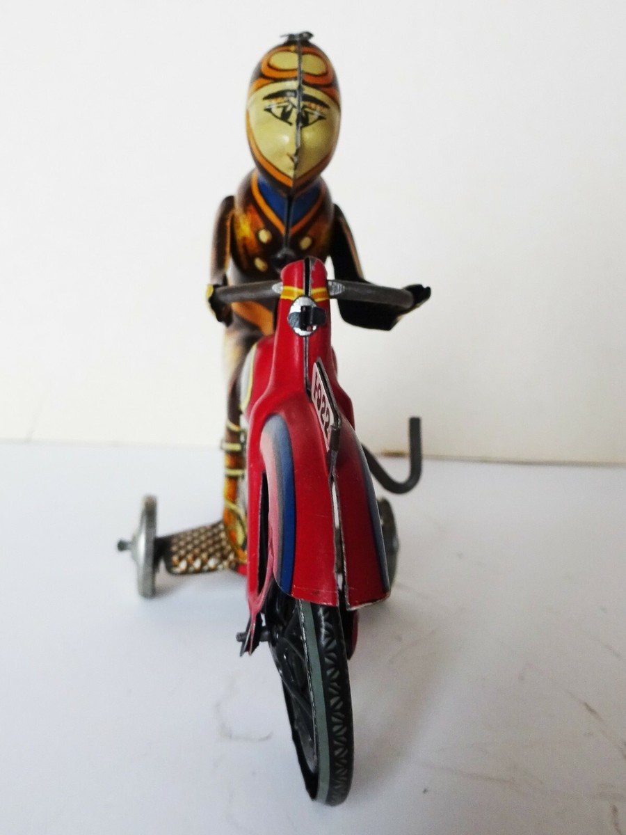 Moto Paya Rouge – Jouet Ancien En Tôle Lithographiée – Vintage Espagne – état Impeccable
