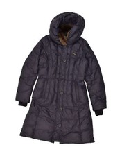 Blauer Womens Hooded Padded Coat Uk 6 Xs Navy Blue Ai01
