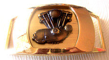 HARLEY DAVIDSON VINTAGE 3D V-TWIN MOTOR TRANSMISSION Motorcycle BRASS