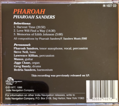Pharoah Sanders ‎– Pharoah - India Navigation ‎– IN 1027 - CD