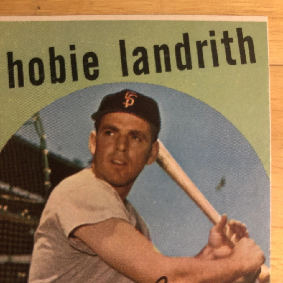 1959 Topps Hobie Landrith Baseball Card 422 Giants Catcher Mid-Grade Sharp Edges - Image 3 of 4