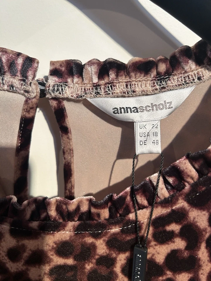 Anna Scholz Leopard Velvet Dress 👗 Stunning BNWT!! - Image 3 of 4