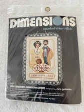 VTG Dimensions “WEDDING ANNOUCEMENT” CROSS STITCH Crewel Kit 5”x 7” 1982  # 3517