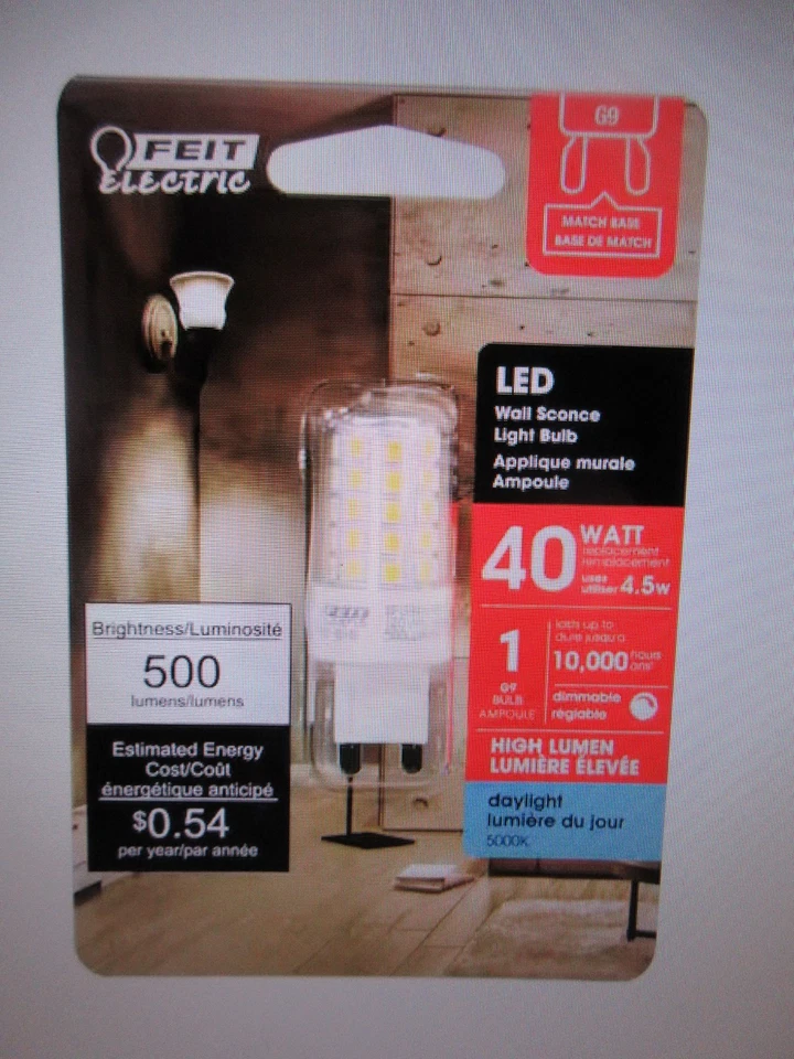 Feit Electric 40W Equivalent T4 Dimmable G9 Bi-Pin LED Light Bulb Daylight 6PK - Image 3 of 4