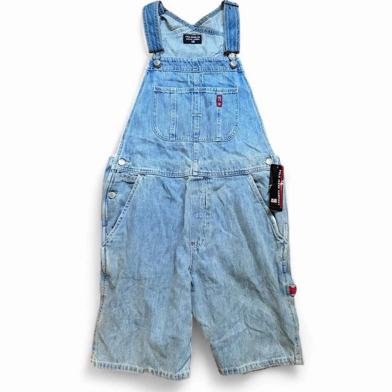 Vintage NWT Polo Jeans Co Ralph Lauren Women’s S Uniform Overalls Preppy Shorts