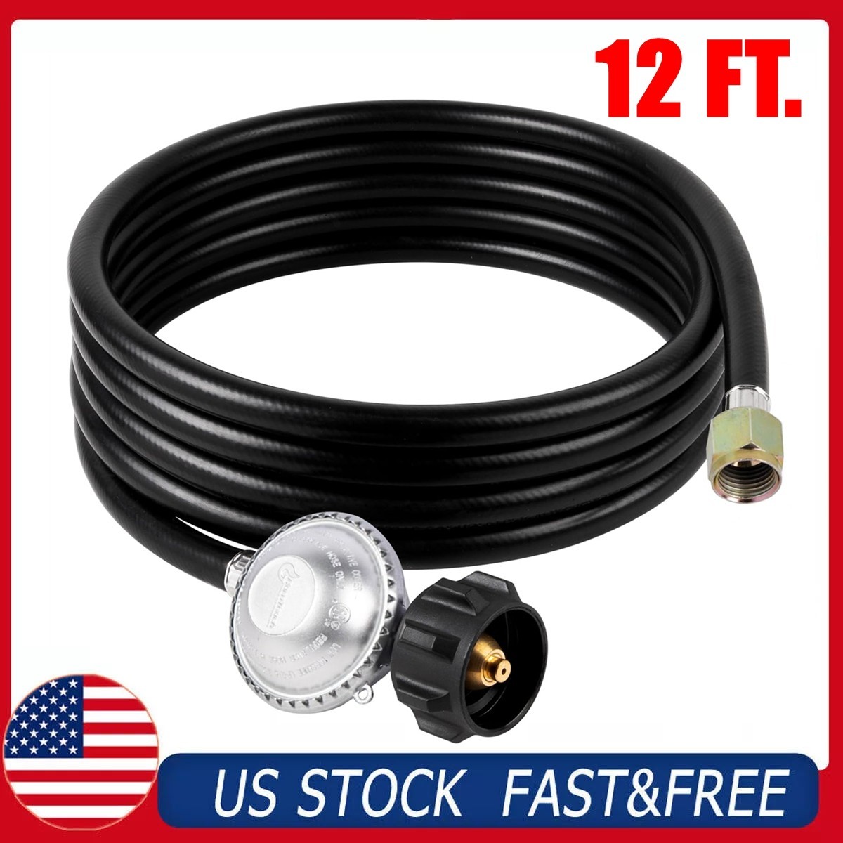 SHINESTAR 12 Ft Hose Low Pressure Propane Regulator Bbq Gas Grill Outdoor Heater
