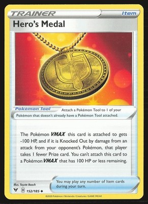 SWSH04: Vivid Voltage Hero's Medal #152/185 Uncommon Pokemon Card