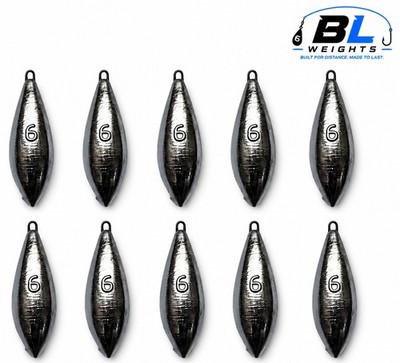 10x Angelgewichte 2oz 3oz 4oz 5oz 6oz Torpedo Distance Sinkers Meer Grob Karpfen