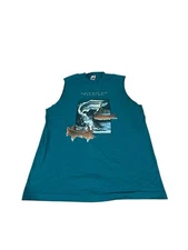 VTG American Fishing Men's Cut Off Sleeve Size Large Single Stitch Made In USA