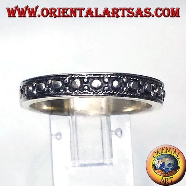 Anello in Argento a Fascia Anello in Argento Sterling 925 Solido Anello in Argento da Uomo e Donna Design Unico Anello a Fascia Articoli da Regalo Gioielli Fatti a Mano RV-92 RV-06_47