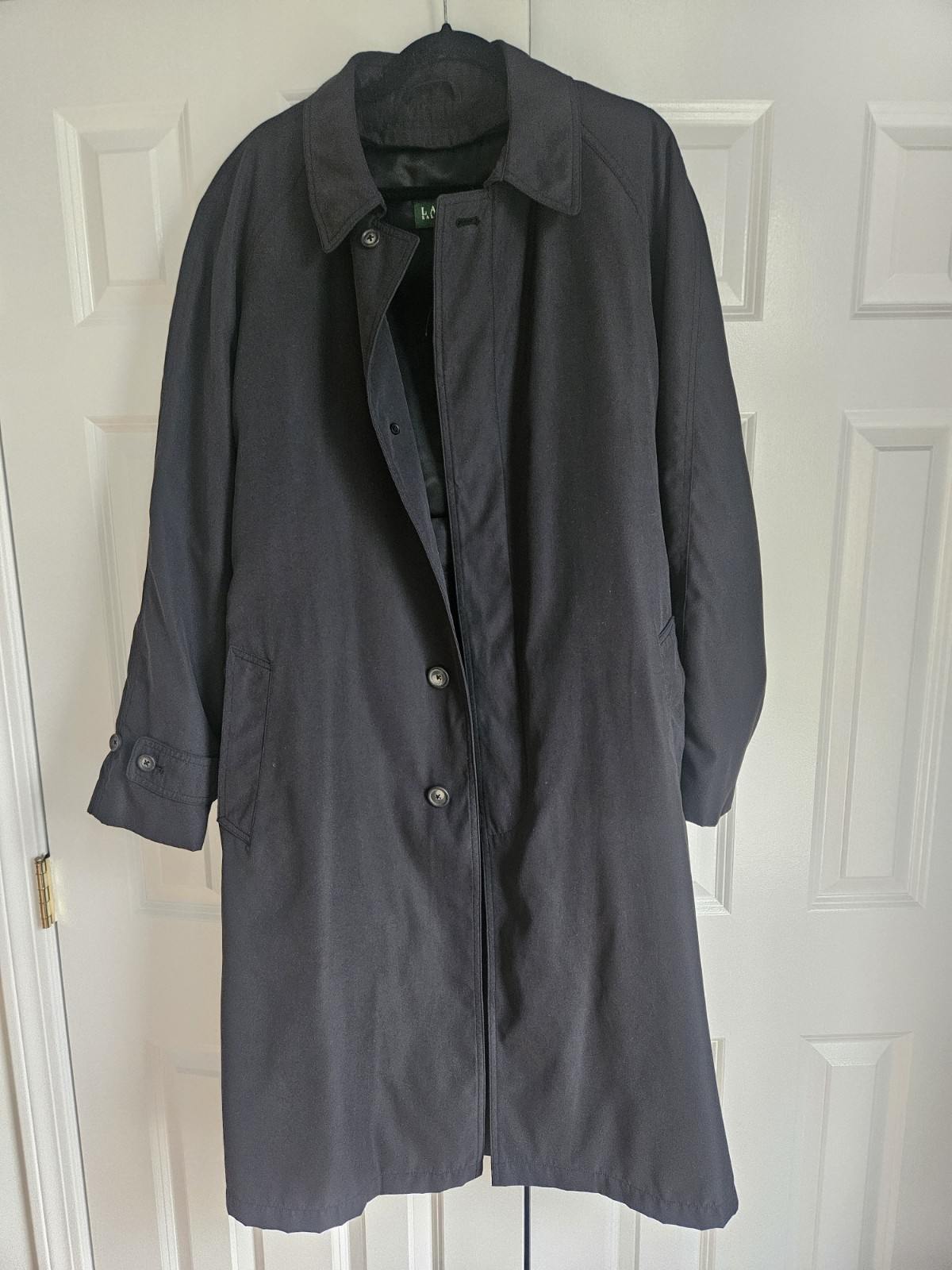 Men's Ralp Lauren 44R Trench Coat Black, Lined