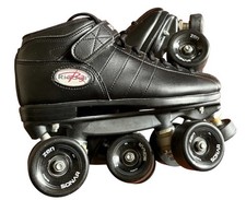 Riedell R3 Quad Roller Skates Men s Size 8 Black Sonar Zen Wheels EUC