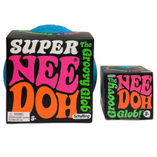 NeeDoh Super Groovy Glob Stress Ball Nee Doh LOT OF 2 Blue Authentic NEW