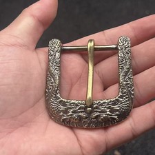 Solid Brass Dragon Belt BuckleTongue And Pin Belt Buckle Fits 1.5 Inch Belts  