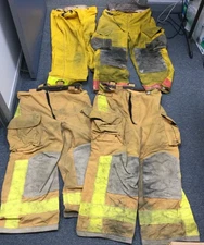 Lot of 4 Various Sizes Globe Janesville Firefighter Turnout Pants Without Liners