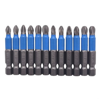 Fongmore 12Pcs 50mm S2 Steel Magnetic Anti Slip Cross Pozidriv One Size 