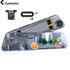 HD 1080P 4.7" Dual Dash Cam Car Rear Mirror View Backup Dual Camera Night Vision