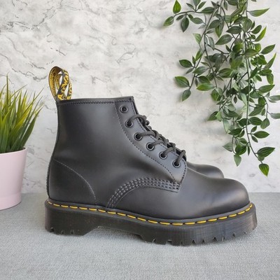 DR MARTENS BLACK 101 BEX SMOOTH LEATHER ANKLE BOOTS. UK Size  display picture 1