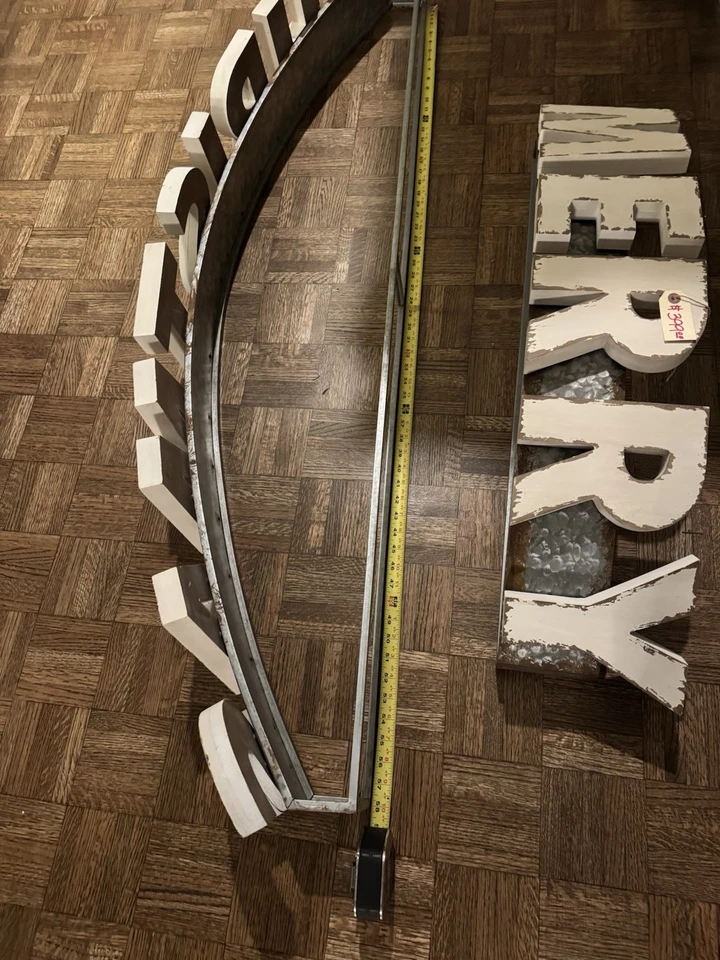 HUGE 59” New w/h Tag ($399!) Merry Christmas Wood And Metal Sign - Image 3 of 4