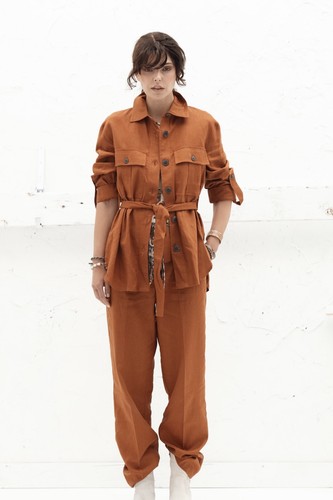 Camisa Safari Zara Mezcla de Lino y Pantalón COMBINADO Talla XL Marrón Conjunto Co Ord - Imagen 8 de 18
