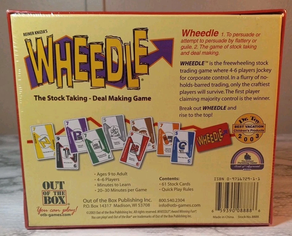 Reiner Knizia's Wheedle The Stock Taking Deal Making Card Game 2003 New Sealed - Image 2 of 4
