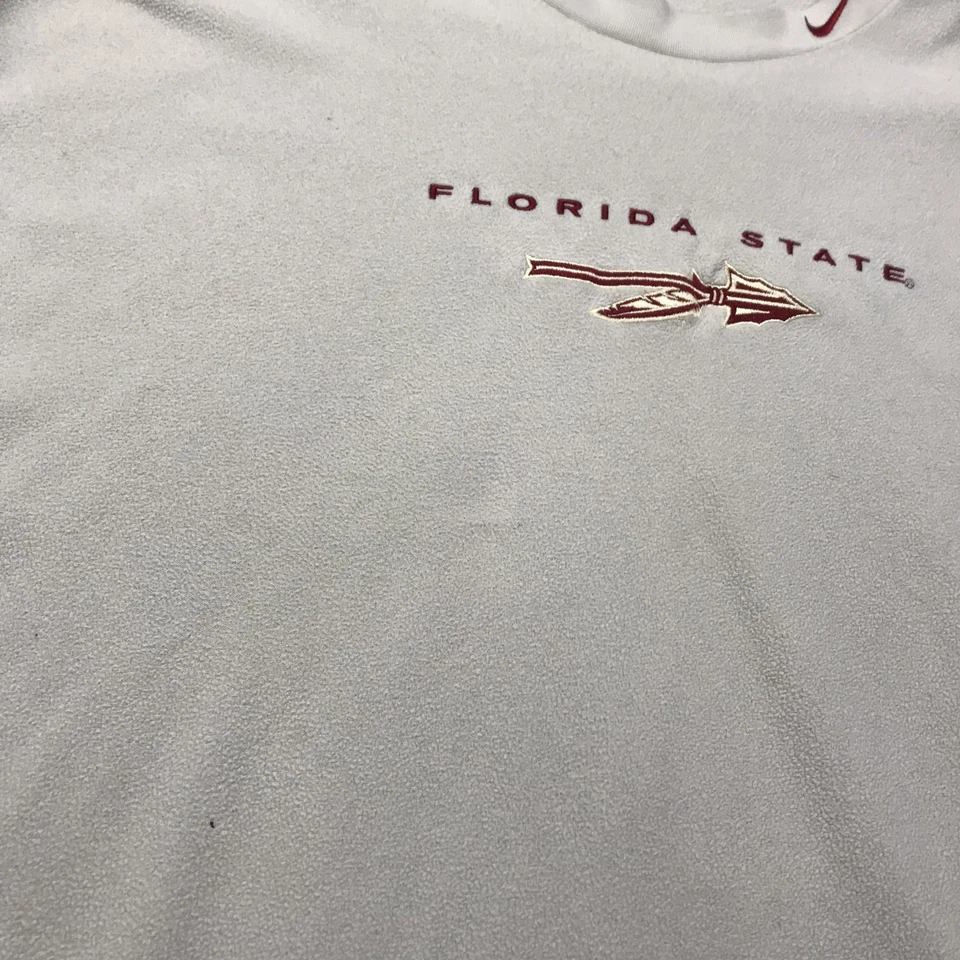 VINTAGE Florida State Seminoles Sweatshirt Mens 2XL Gray Nike Fleece Crewneck - Image 3 of 4