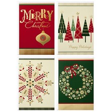 Christmas Boxed Cards Assortment Elegant Icons 4 Designs 24 Pcs