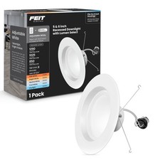 Feit Electric White 5-6 in. W Aluminum LED Dimmable Recessed Downlight 