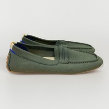 Rothy's Womens Sz 8.5 The Driver Flat Loafers Knit Olive Green Preppy Old Money