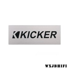 KICKER Silver brushed Speaker Custom Logo Badge aluminum106mm 4.17" X39mm 1.54" 