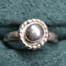 Vintage Sterling Silver Native American Rising Sun Dome Ring Size 6.5