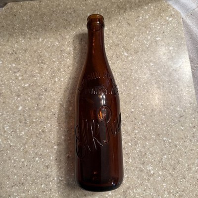 Elk Run Brewing Co Punxsutawney PA empty amber beer bottle, embossed (1902-1916)