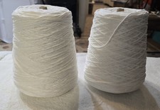 Lot Of 2 lily sugar n cream cotton yarn cones Unlabeled 14 Oz White 100 Cotton