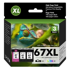 67XL Ink Cartridge for HP 67 Ink Deskjet 2700e 2755e 4100e 4155e Envy 6010 6055e