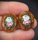 Micro Mosaic Goldstone Italy Antique Grand Tour Unmounted 2 Aventurine Glass — photo 1